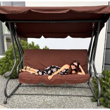 Садовая качель JUST GARDEN Relax Comfort 3-мест., до 200 кг! Коричневый