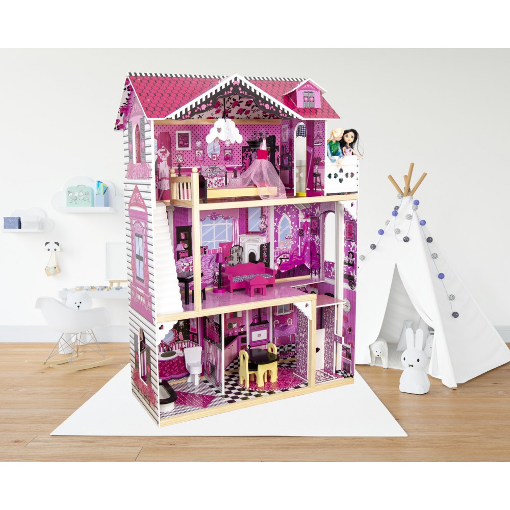 Кукольный домик Barbie Дом мечты трехэтажный с лифтом и мебелью GNH53