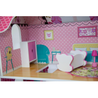 Ляльковий будиночок з меблями. 3 поверхи, 5 кімнат, меблі 9 предметів. 70х62х27 см.