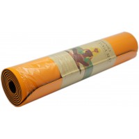 Коврик для фитнеса, йогамат (MS 0613-1) TPE 183-61 см. Оранжево-черный 6 мм.
