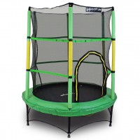 Батут Just Fun 140 см., до 60 кг. Зеленый, наружная сетка. Для дома и улицы