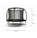 Батут Just Fun 305 см., до 150 кг. FiberGlass. Внутрішня сітка. Чорний
