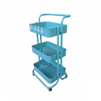 Стелаж етажерка з полицями на колесах Bonro B-023 бірюзовий