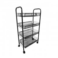 Стеллаж этажерка с полками на колесах Bonro B-074 черный