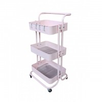 Стеллаж этажерка с полками на колесах Bonro B-023 розовый
