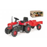 Трактор на педалях із причепом DOLU 8153, пластиковий. Червоний