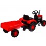 Трактор на педалях с прицепом DOLU 8153, пластиковый. Красный