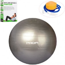 Фітбол Profi Ball 75 см + насос Сірий (MS 1541G)