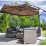 Зонт садовый угловой с наклоном Avko Garden AGU2014 коричневий 3м. + чохол