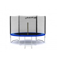 Батут Just Fun 252 см. до 120 кг. Сітка + сходи. Синій батут 252 см.