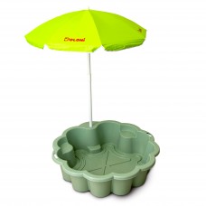 Песочница - бассейн "Цветок" с зонтом Doloni (01235/03eco) 0,81 м. Бирюзовый
