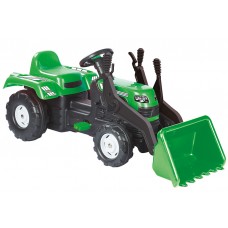 Трактор на педалях с ковшом DOLU 8147, пластиковый. Зеленый