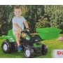 Трактор на педалях с ковшом DOLU 8147, пластиковый. Зеленый