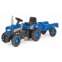 Трактор на педалях с прицепом DOLU 8253, пластиковый. Синий