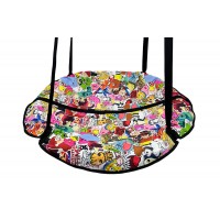 Подвесная садовая качель (гнездо аиста) для детей и взрослых 100 см. до 100 кг. Мультик