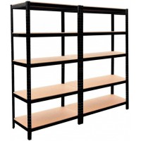 Стелаж металевий 2 секції 10 полиць Siker чорний (40810126)