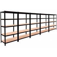 Стелаж металевий 5 секцій 25 полиць Siker чорний (40810128)