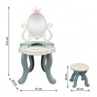 Детский косметический столик с стульчиком  ТехноК-1638. Бирюзовый 75.5×48×30 см