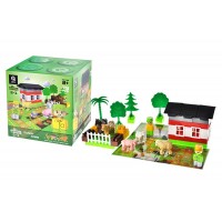 Конструктор «Block&Steps: Весёлая Ферма» + ходилка и мемори игра 3в1, 79 дет. QB300-005 qbee
