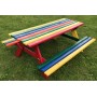 Вуличний дерев'яний стіл для дітей з лавками Just Fun 120х100 см.