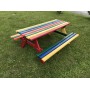 Вуличний дерев'яний стіл для дітей з лавками Just Fun 120х100 см.
