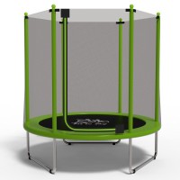 Батут FitToSky 152см з сіткою до 80 кг. Зелений