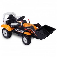 Дитячий трактор на акумуляторі Just Drive K2 із ковшем. 2 мотори по 30 Вт, MP3, 6 км/год. Помаранчевий