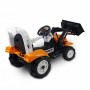 Детский трактор на аккумуляторе Just Drive K2 с ковшом. 2 мотора по 30 Вт, MP3, 6 км/ч. Оранжевый