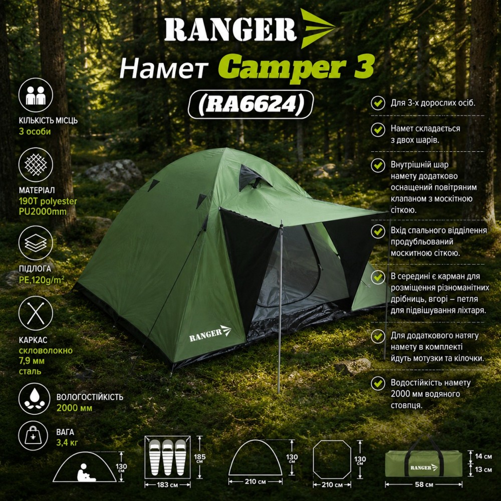 Намет Ranger Сamper 3 (Арт. RA 6624)