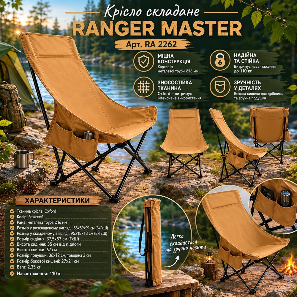 Складное кресло Ranger Master (Арт. RA 2262)