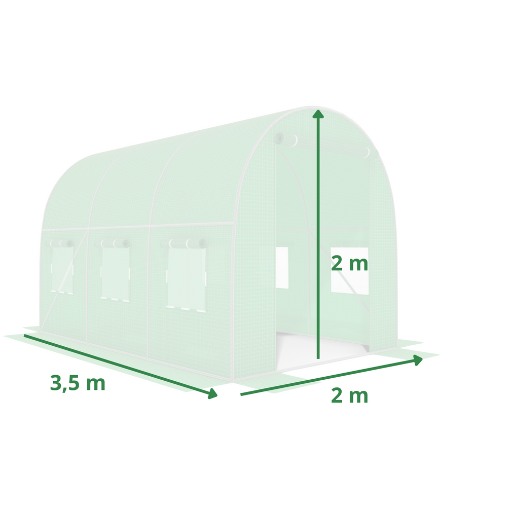 Пленка для теплицы 7 м2,армированная, плотность 140 г/м2, с UV-4 фильтром, Зеленая (Польша)