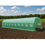Теплица садовая усиленная Primaveo 36 м2 (12 × 3 × 2 м) 20 окон, армированная пленка UV-4, оцинкованный каркас 25 мм (Зеленая)