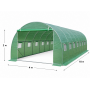 Теплица садовая усиленная Primaveo 40 м2 (10 × 4 × 2 м) 16 окон, армированная пленка UV-4, оцинкованный каркас 25 мм (Зеленая)