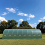 Теплица садовая усиленная Primaveo 40 м2 (10 × 4 × 2 м) 16 окон, армированная пленка UV-4, оцинкованный каркас 25 мм (Зеленая)