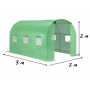 Садовая теплица 6 м2 (3 × 2 × 2 м) с окнами, армированная пленка UV-4, Зеленая (Польша)