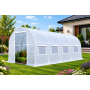 Садовая теплица 9 м2 (4,5 × 2 × 2 м) с армированной пленкой UV-4 с окнами, Белая (Польша)